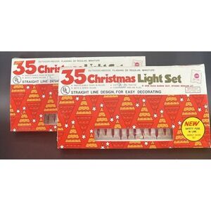 NEW Vintage Red MINI‎ Christmas Lights 35 Flashing/Non-flashing In/Outdoor NIP